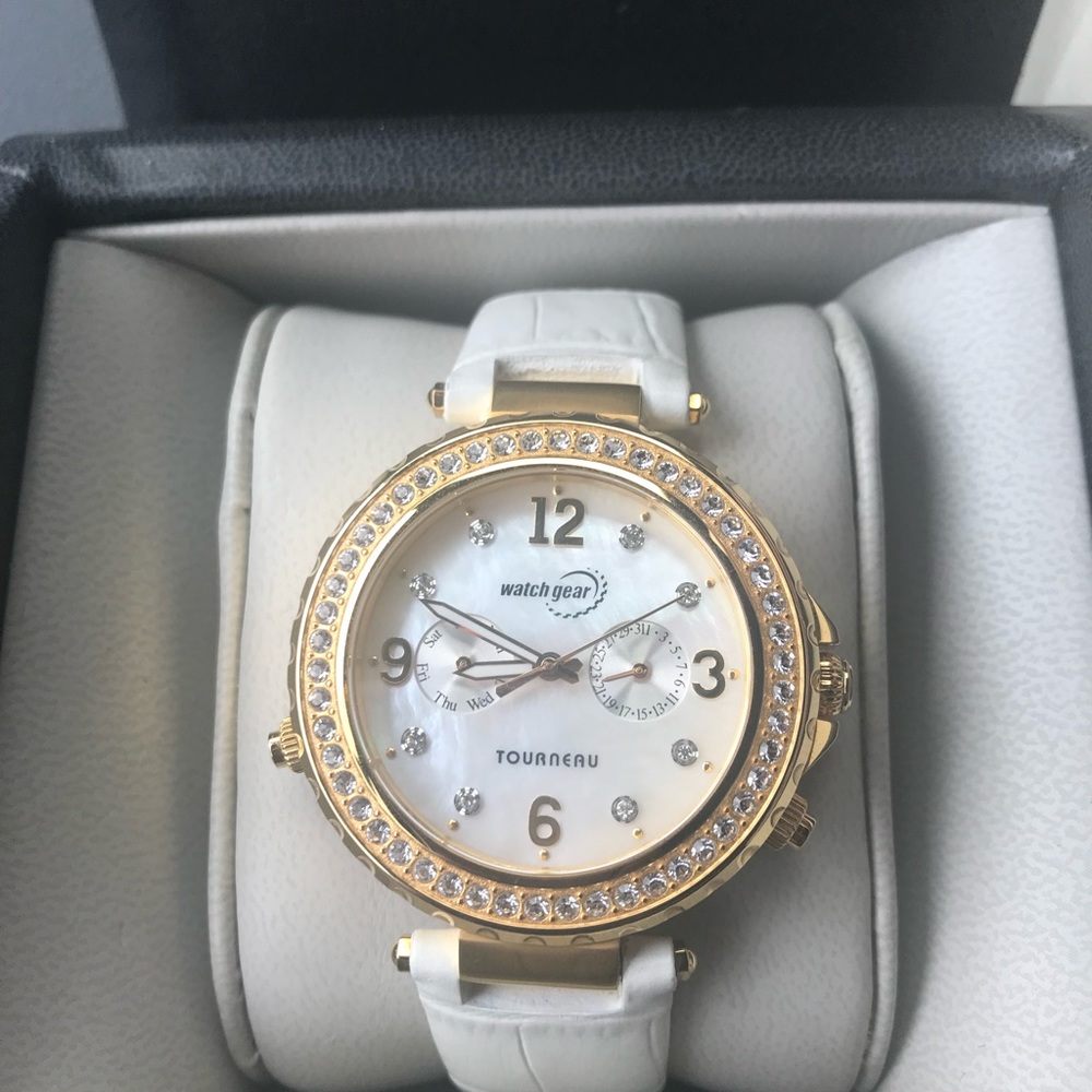 Torneau  Ladies Gold Tone Crystal Watch